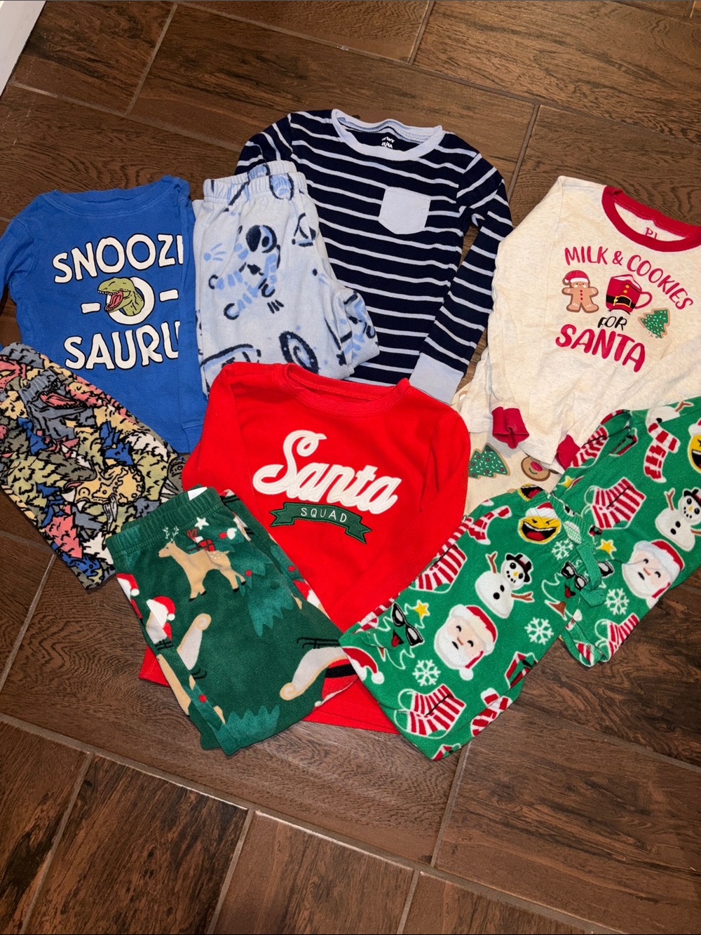 5 Pairs of Long Sleeve Boys Pajama Bundle, 4T